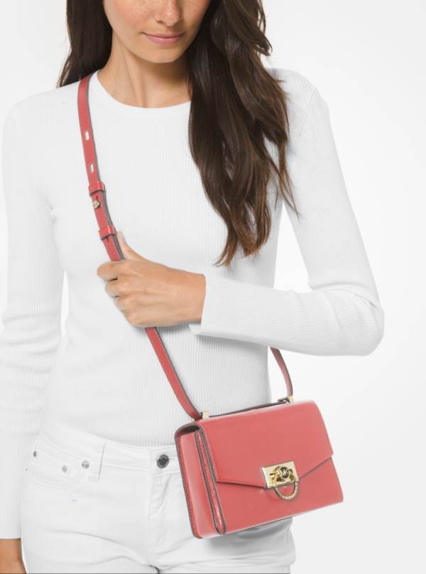 Damske Spojková Taška Michael Kors Hendrix Extra-Small Leather Ruzove - Kabelky Michael Kors Levně | FELYR-6109